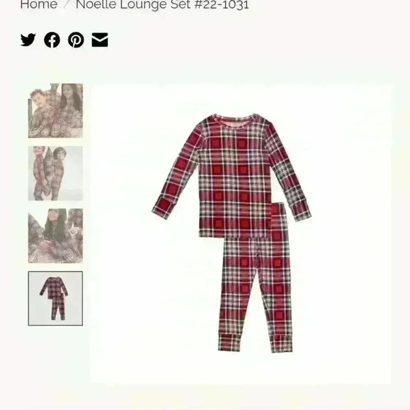 Lev Baby Christmas plaid Noelle print 2t pjs - Picture 1 of 3